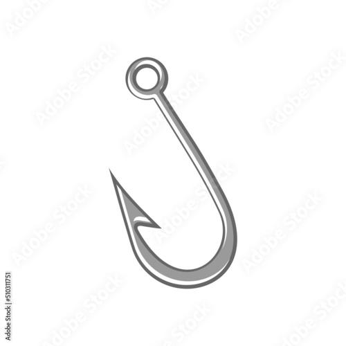 Obraz na płótnie Vector icon object fishing hook. Stock Image metal fishing hook w salonie