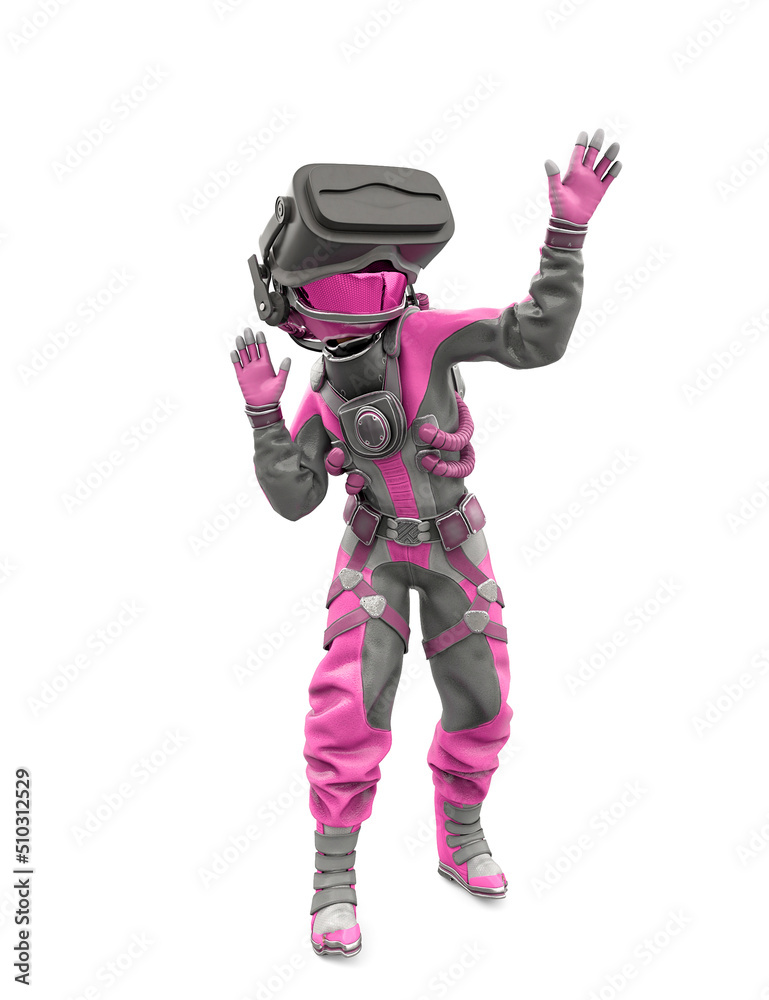 astronaut girl on vr astronaut girl on vr
