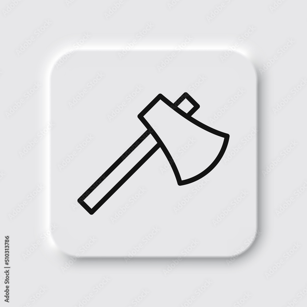 Axe simple icon vector. Flat design. Neumorphism design.ai Axe simple icon vector. Flat design. Neumorphism design.ai