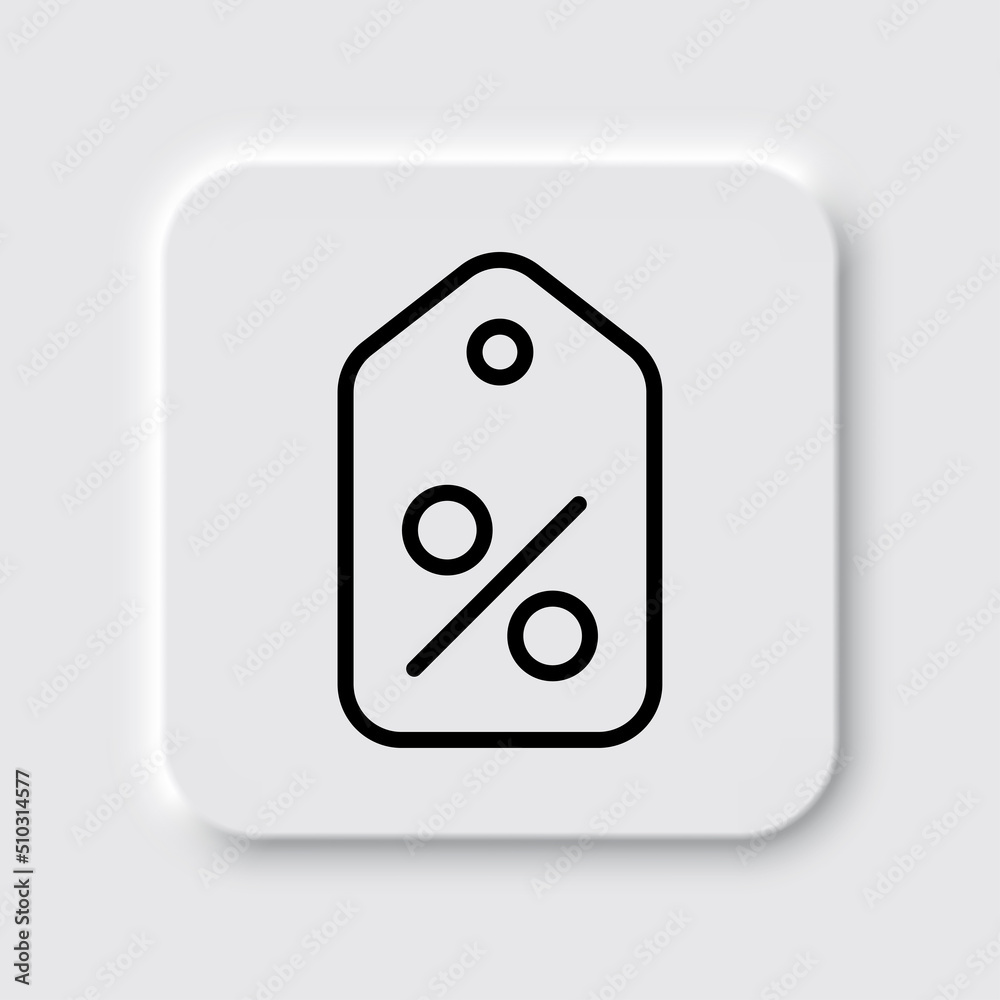 Discount simple icon vector. Flat design. Neumorphism design.ai Discount simple icon vector. Flat design. Neumorphism design.ai