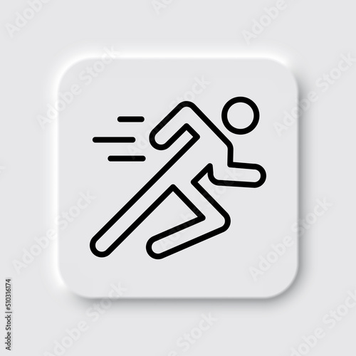 Runing man simple icon vector. Flst design. Neumorphism design.ai