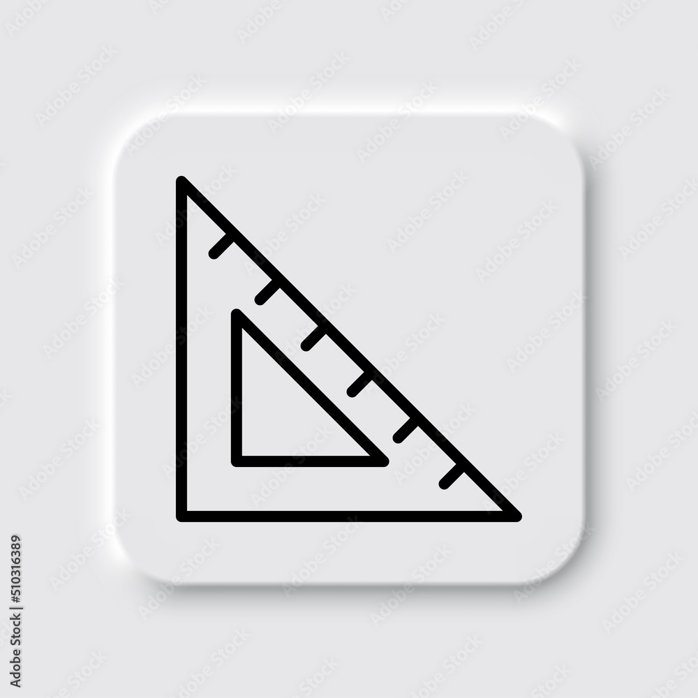 Design Icon Triangle Ruler Triangle ruler simple icon vector. Flat design. Neumorphism design.ai ...