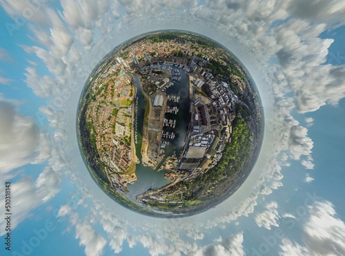 Wallpaper Mural A tiny planet view of the Wet Dock in Ipswich, Suffolk, UK Torontodigital.ca