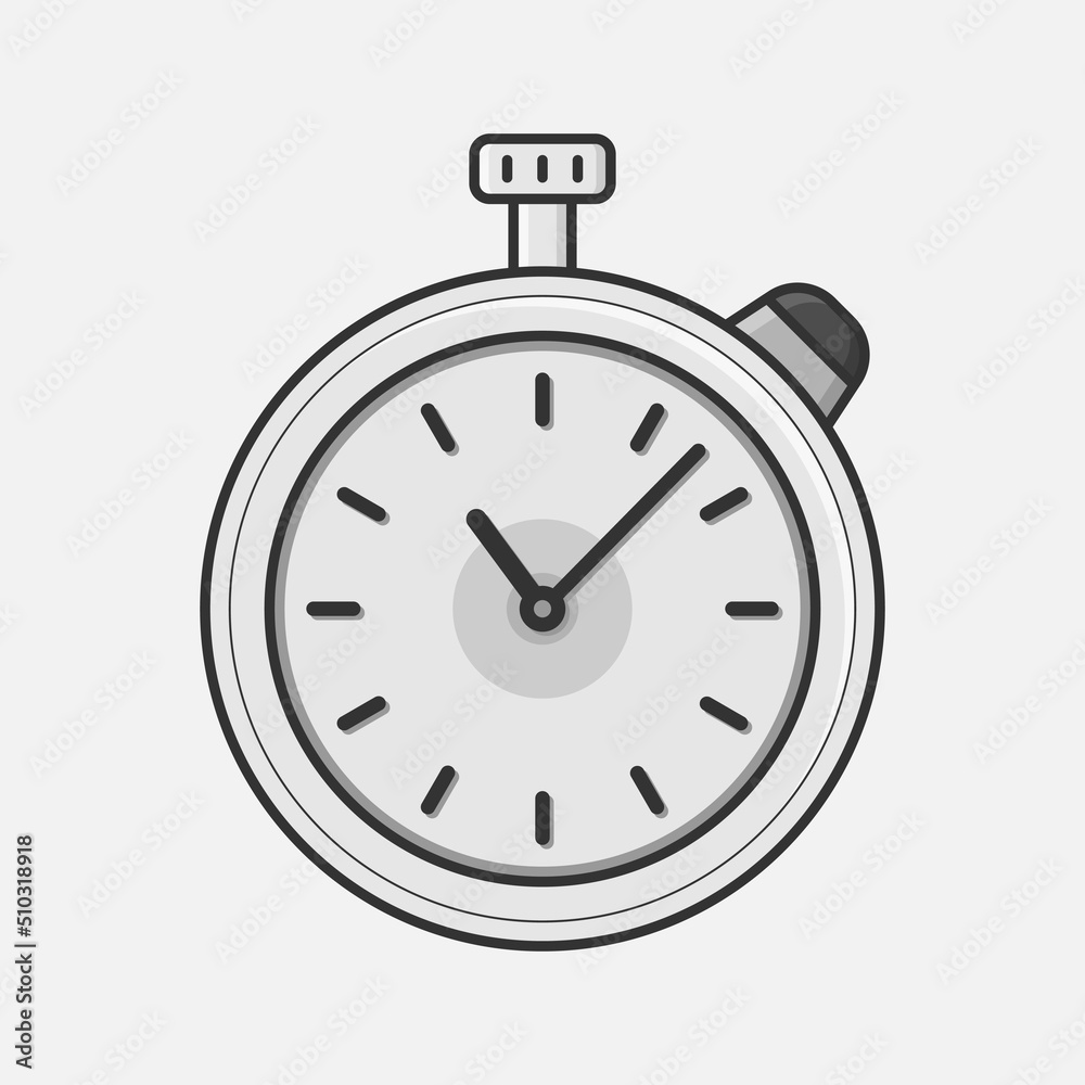 Mechanical stopwatch vector flat illustration Mechanical stopwatch vector flat illustration
