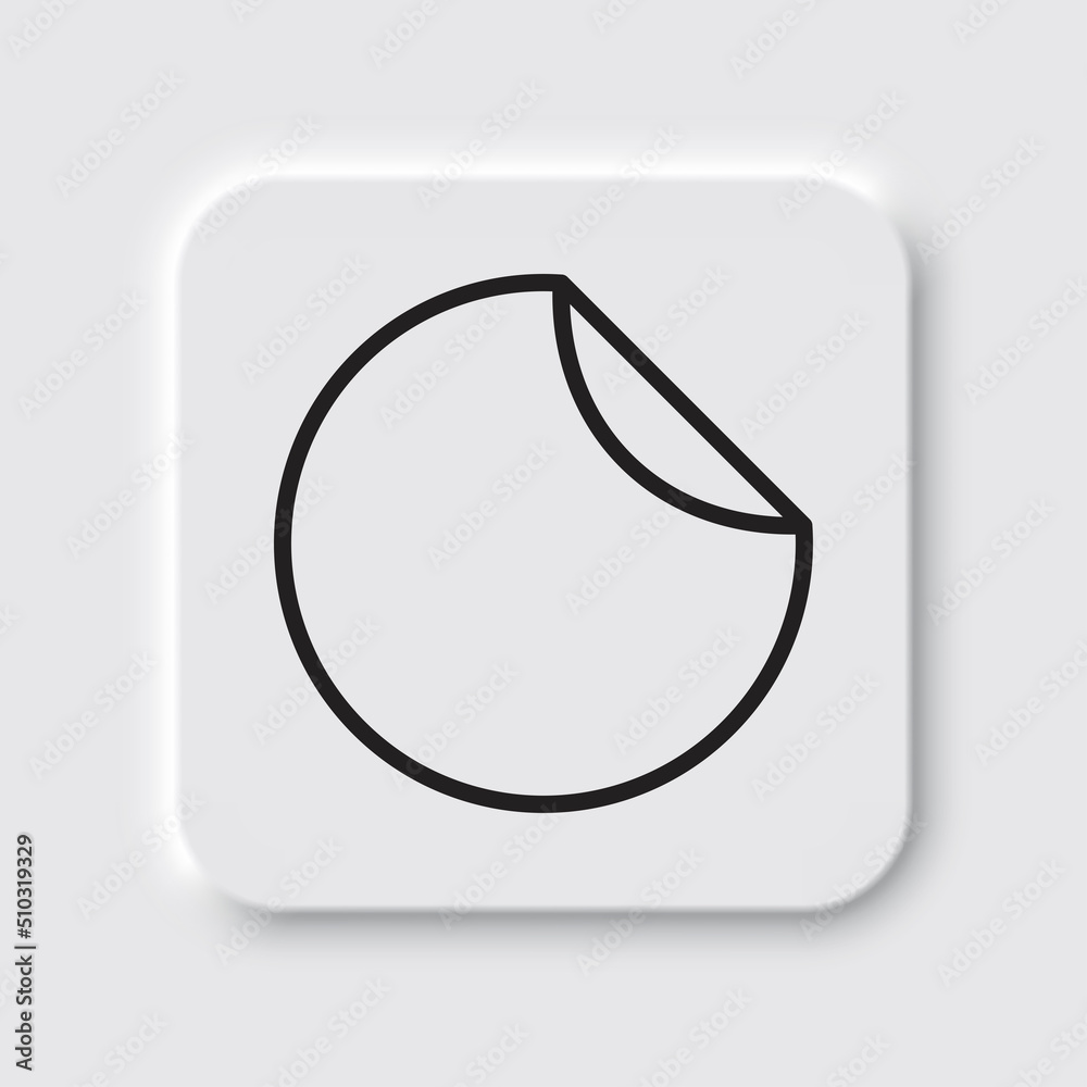 Round sticker simple icon vector. Flat design. Neumorphism design.ai Round sticker simple icon vector. Flat design. Neumorphism design.ai