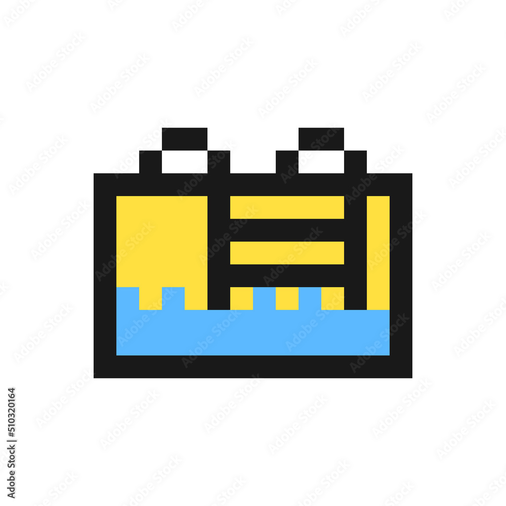 Swimming pool icon in pixel art design isolated on white background, vector sign symbol Swimming pool icon in pixel art design isolated on white background, vector sign symbol