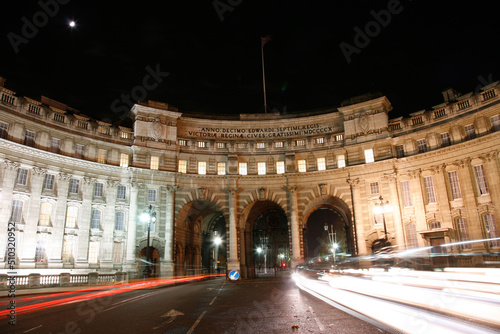 Admiralty Arch over dramatic sky, City of Westminster, London.
