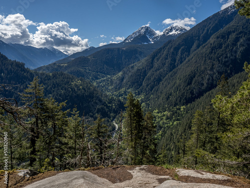 View from the Dragonsback trail near Hope in British Columbia Canada photo