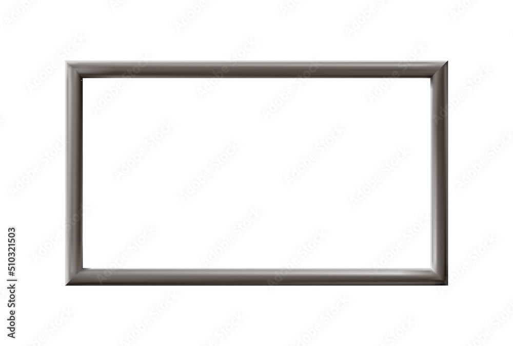 Metal or silver rectangle realistic dark frame. Vector Metal or silver rectangle realistic dark frame. Vector