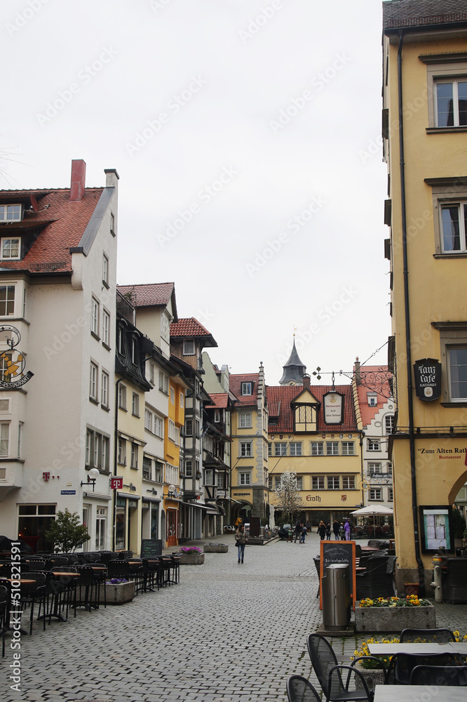 A street in Meersburg, a small town on Bodensee lake, Germany