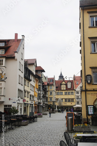 A street in Meersburg, a small town on Bodensee lake, Germany photo