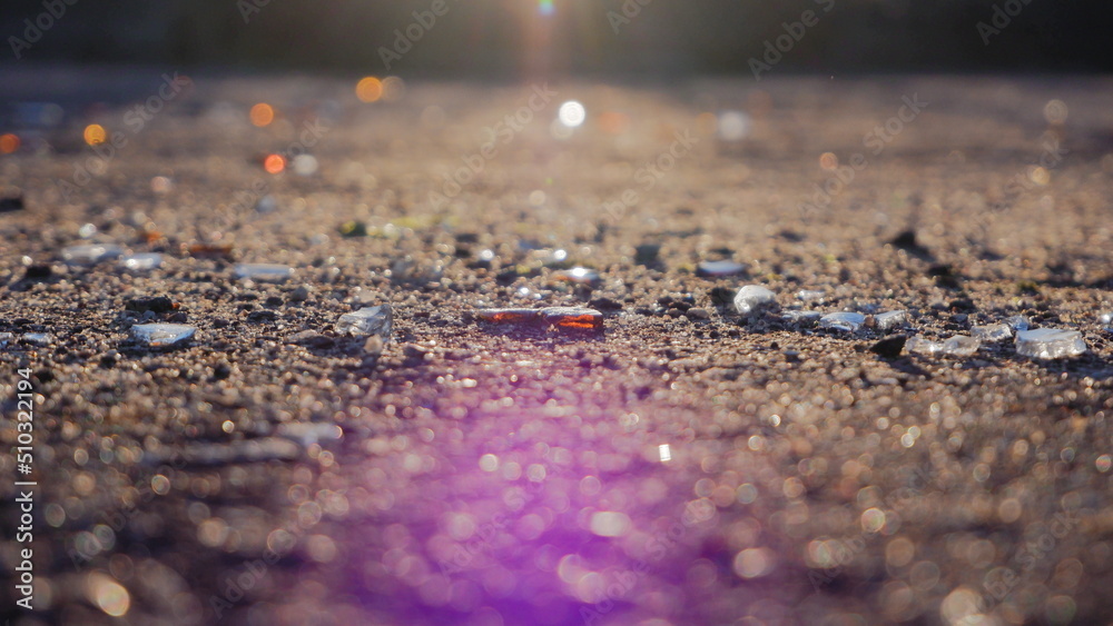 broken glass on the road broken glass on the road