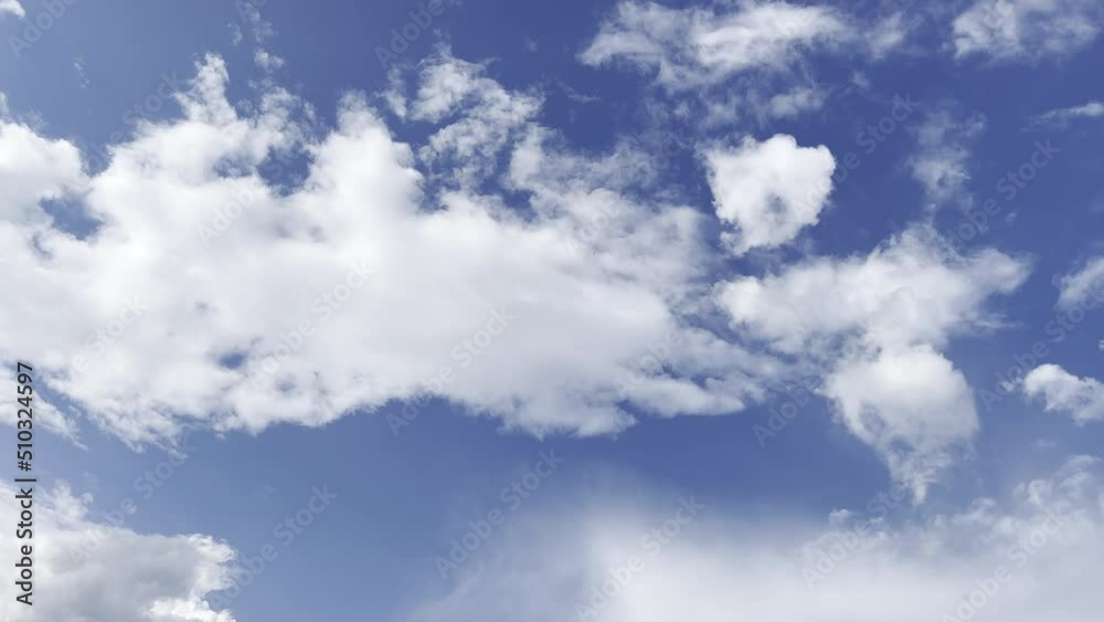  Clouds in the blue sky, unique real time video, great for skies replacement on movies