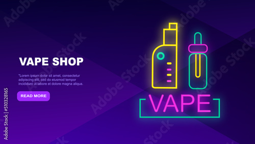 Landing page template of vape shop. Modern flat design concept of web page design for website and mobile website. EPS