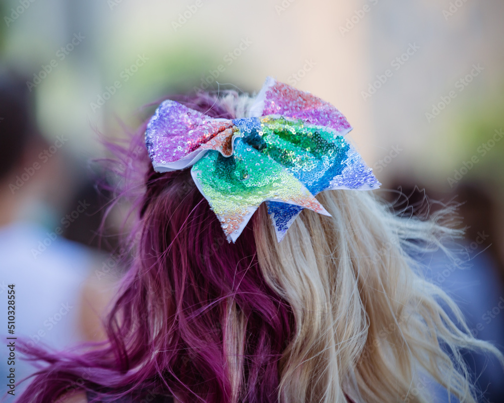 Naklejka premium girl with a bow in the hair