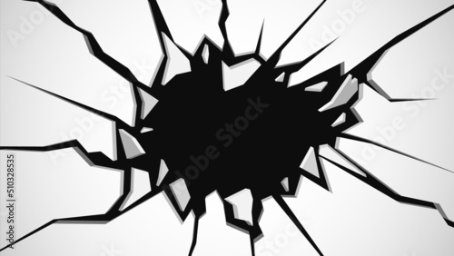 Broken wall with space for text. Abstract vector explosion.