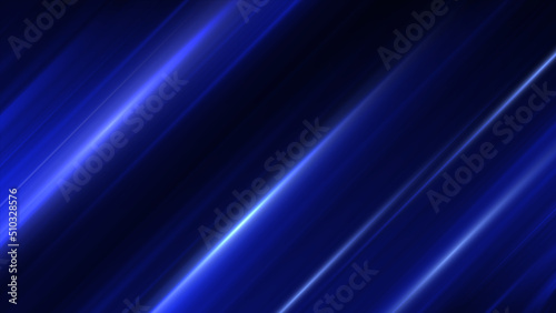 Speed motion effect. Blue glowing lines. Vector background