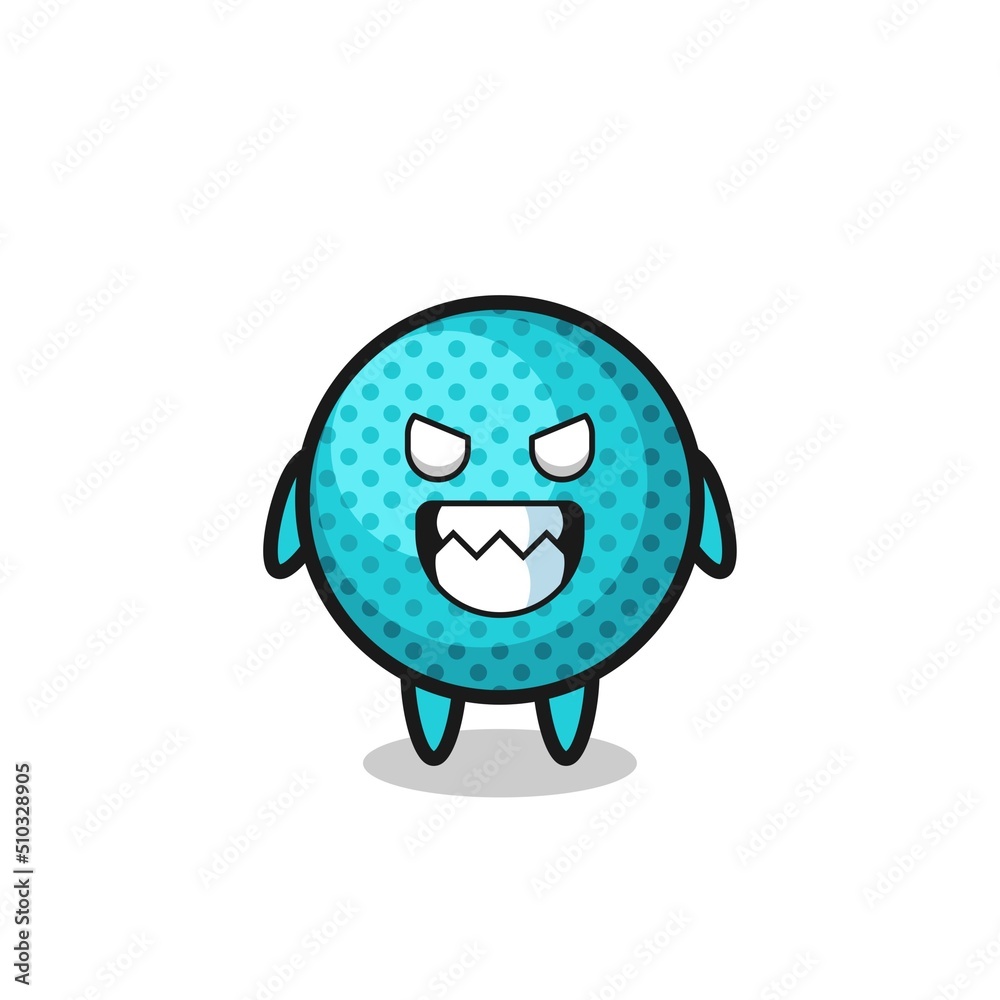Naklejka premium evil expression of the spiky ball cute mascot character