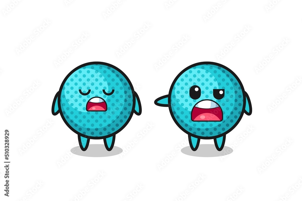 illustration of the argue between two cute spiky ball characters illustration of the argue between two cute spiky ball characters