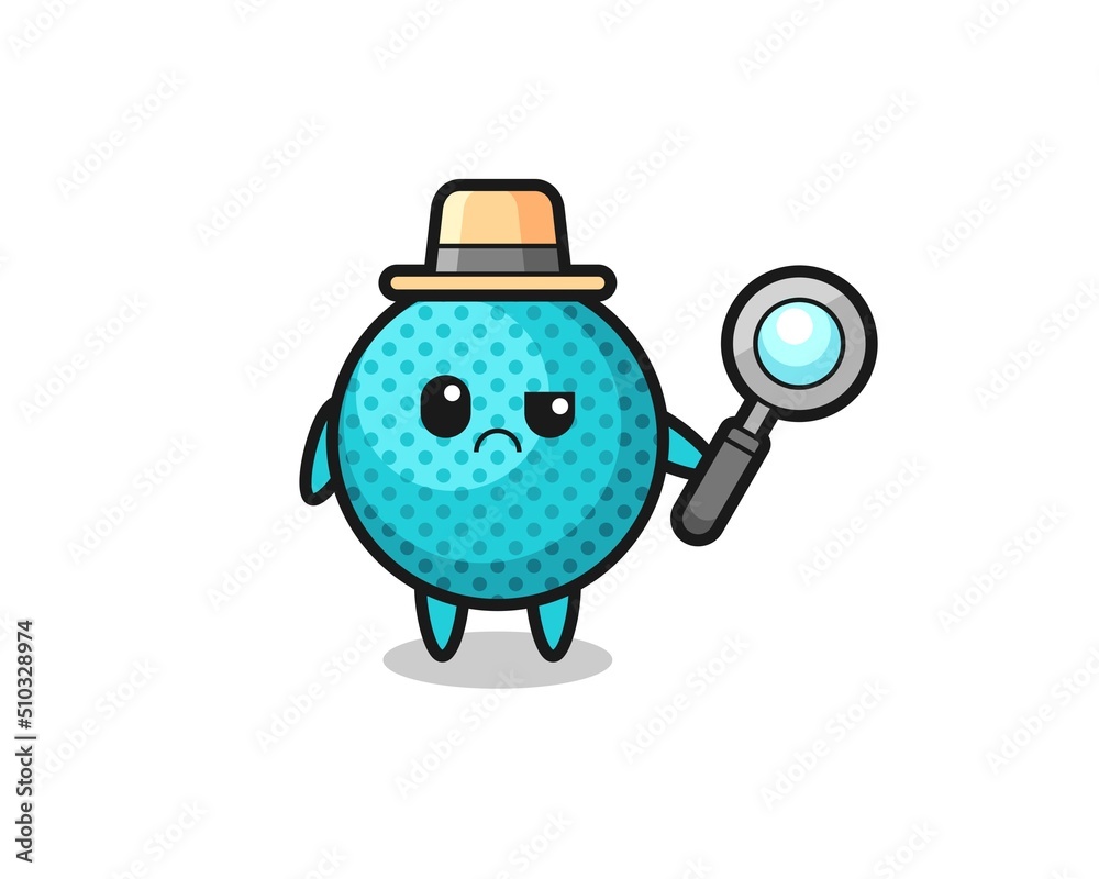Obraz premium the mascot of cute spiky ball as a detective