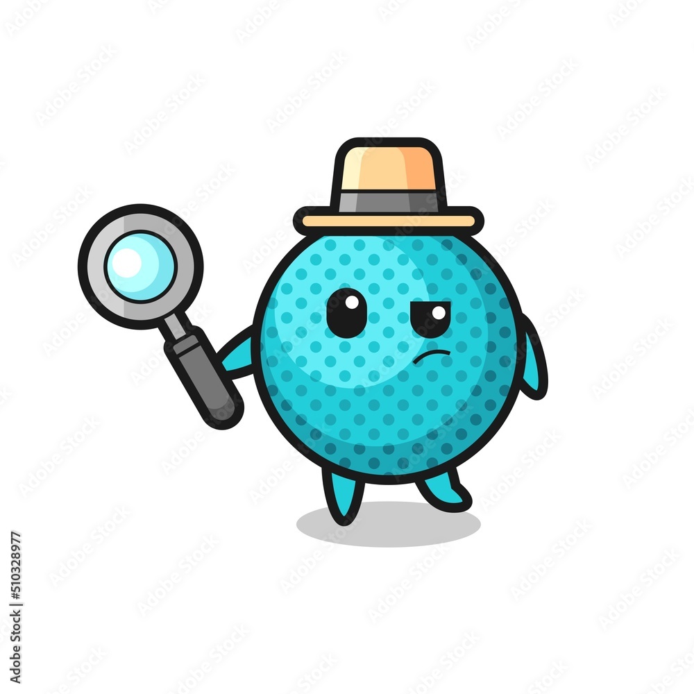 Fototapeta premium spiky ball detective character is analyzing a case
