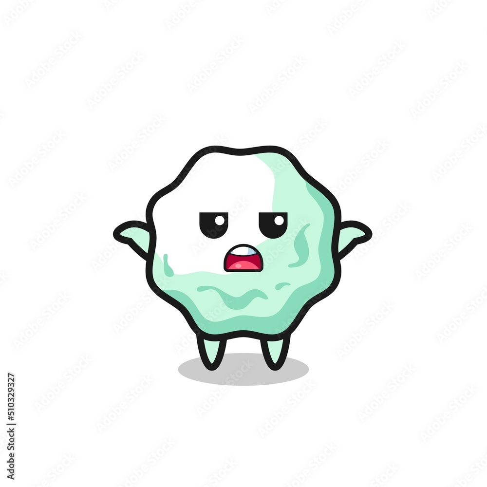 chewing gum mascot character saying I do not know chewing gum mascot character saying I do not know