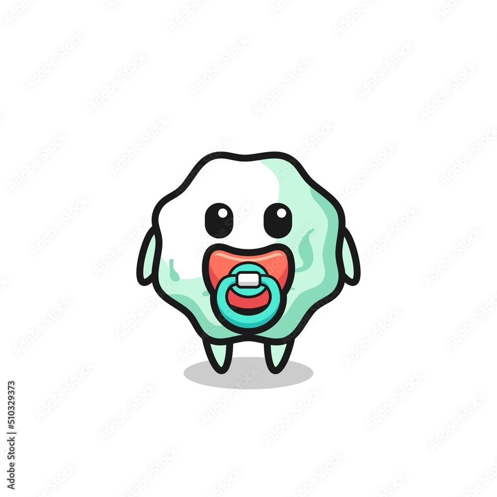 baby chewing gum cartoon character with pacifier baby chewing gum cartoon character with pacifier