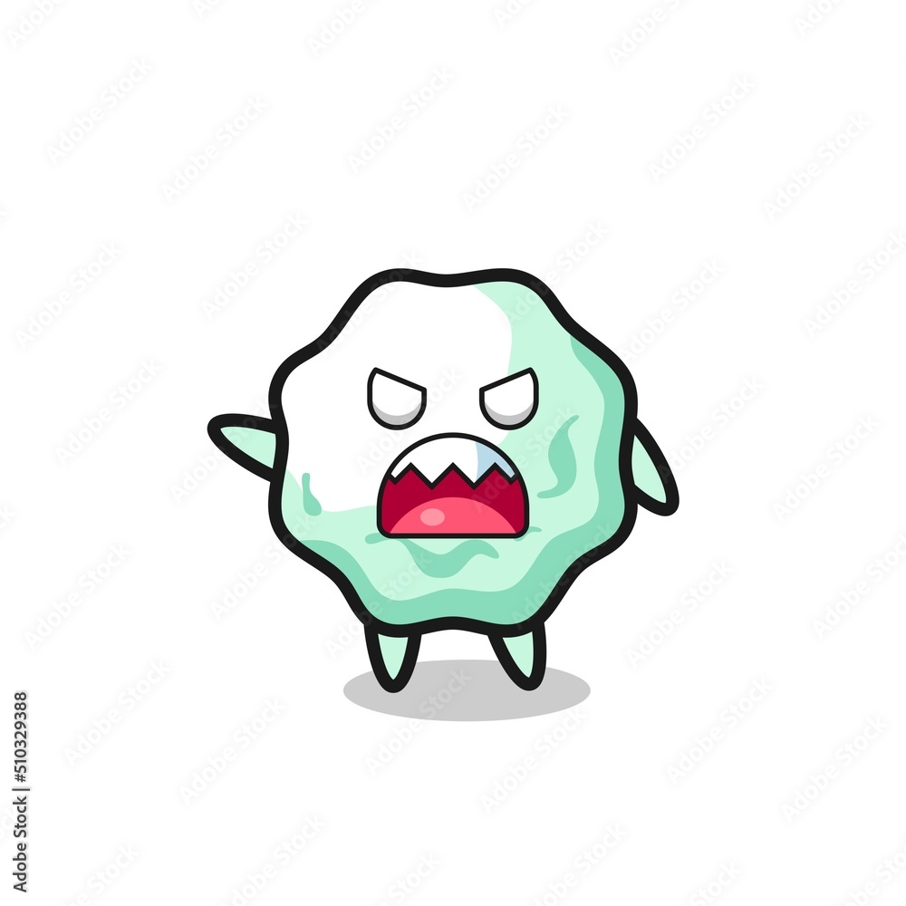 cute chewing gum cartoon in a very angry pose cute chewing gum cartoon in a very angry pose