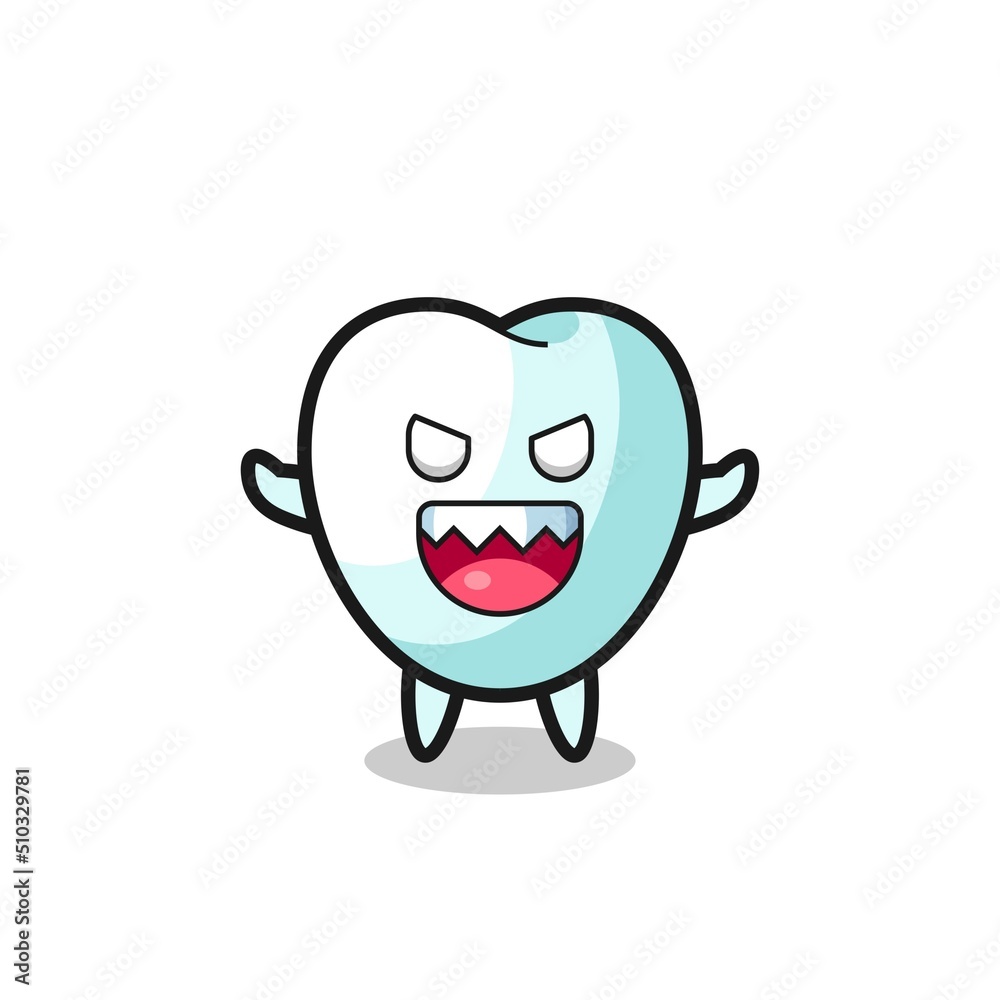 illustration of evil tooth mascot character illustration of evil tooth mascot character