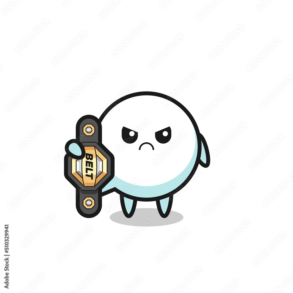 speech bubble mascot character as a MMA fighter with the champion belt speech bubble mascot character as a MMA fighter with the champion belt