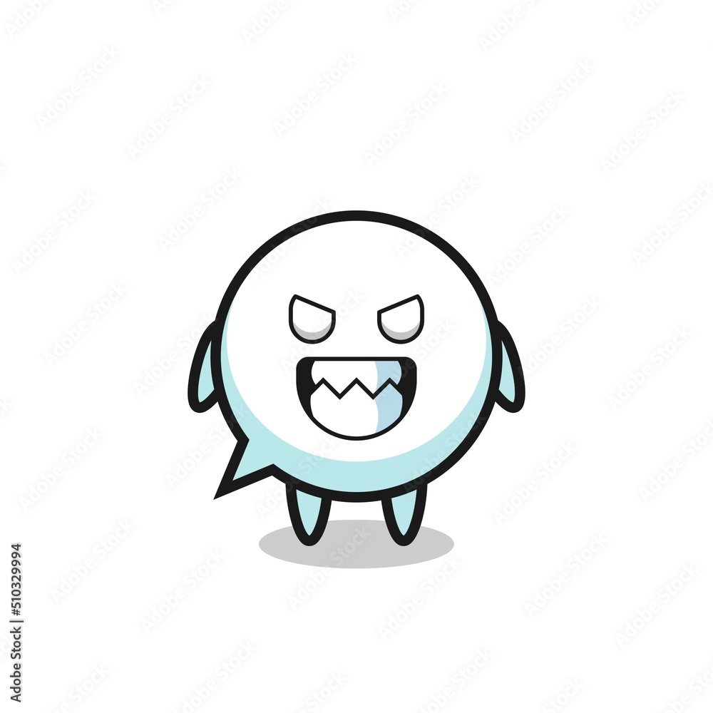 evil expression of the speech bubble cute mascot character evil expression of the speech bubble cute mascot character