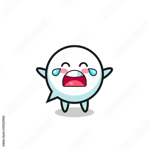 the illustration of crying speech bubble cute baby