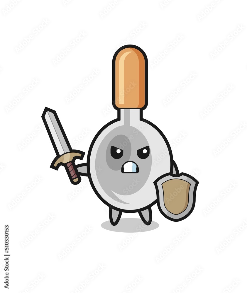 cute cooking spoon soldier fighting with sword and shield cute cooking spoon soldier fighting with sword and shield