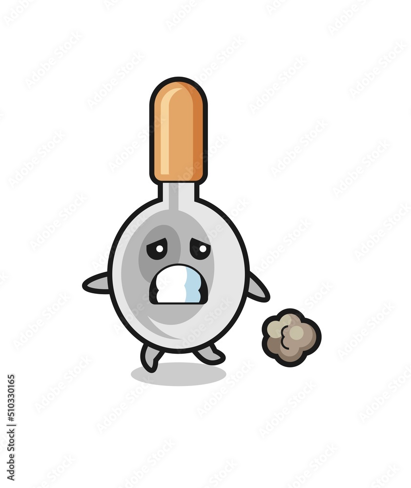 illustration of the cooking spoon running in fear illustration of the cooking spoon running in fear