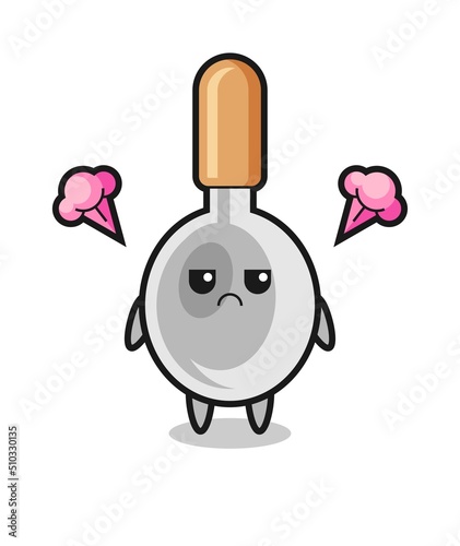 annoyed expression of the cute cooking spoon cartoon character