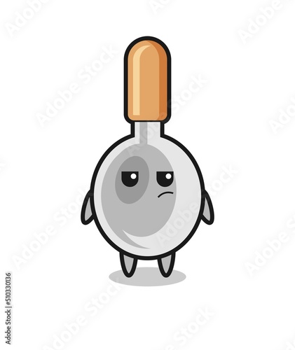 cute cooking spoon character with suspicious expression