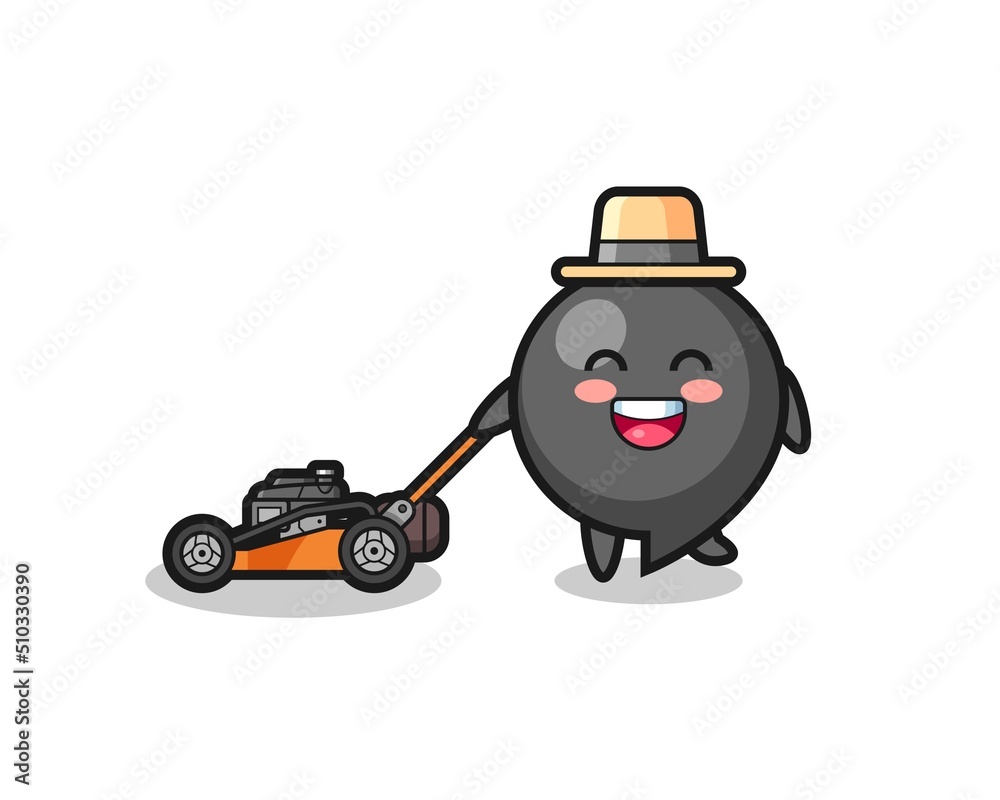 illustration of the comma symbol character using lawn mower illustration of the comma symbol character using lawn mower