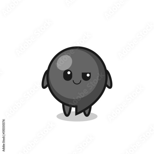 comma symbol cartoon with an arrogant expression
