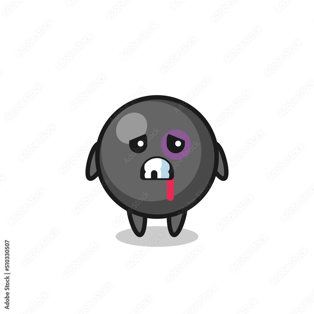 injured dot symbol character with a bruised face injured dot symbol character with a bruised face