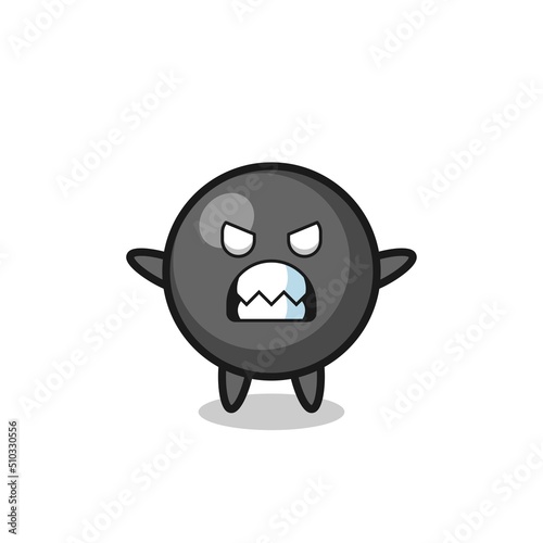 wrathful expression of the dot symbol mascot character