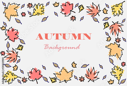 Autumn Leaves Pattern Vector Design with Pastel Color.