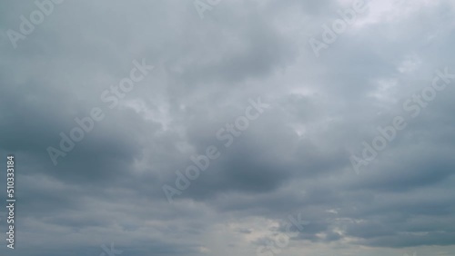 Storm grey gloomy sky clouds. Typhoon sky, tornado cloud. Time lapse.