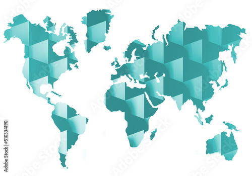 World map. Silhouettes of c...
