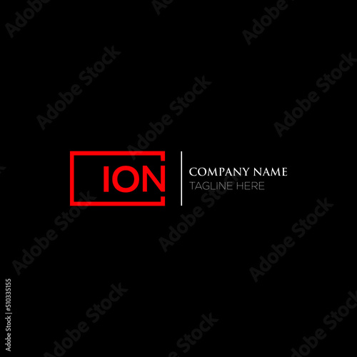 ION letter logo creative design. ION unique design.
