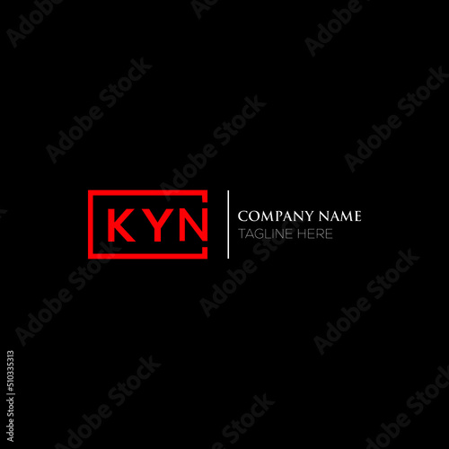 KYN letter logo creative design. KYN unique design.
 photo