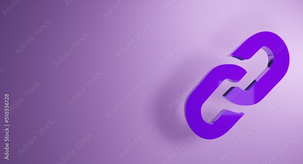 purple link 3d icon purple link 3d icon