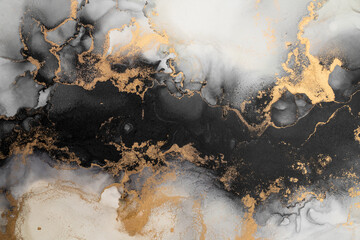 Marble ink abstract art from exquisite original painting for abstract background . Painting was painted on high quality paper texture to create smooth marble background pattern of ombre alcohol ink .