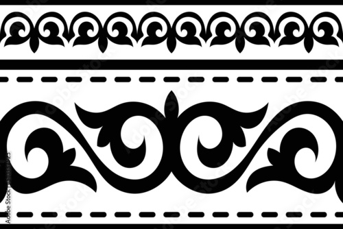 Seamless pattern. Ethnic background on the theme of Turkic art, vector design.