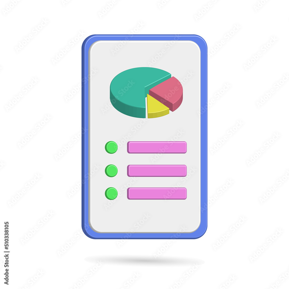 Chart icon on smartphone, to show the results of analysis data, business and work themes Chart icon on smartphone, to show the results of analysis data, business and work themes
