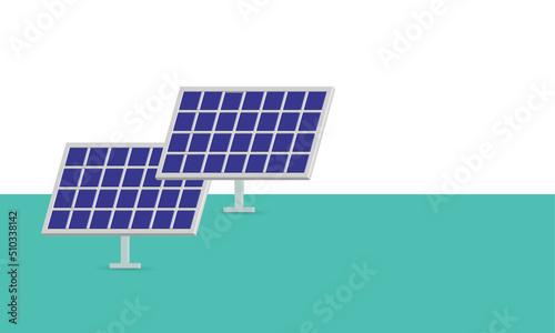 Solar Panel icon vector illustration, Environmentally friendly technology converts solar energy into electrical energy